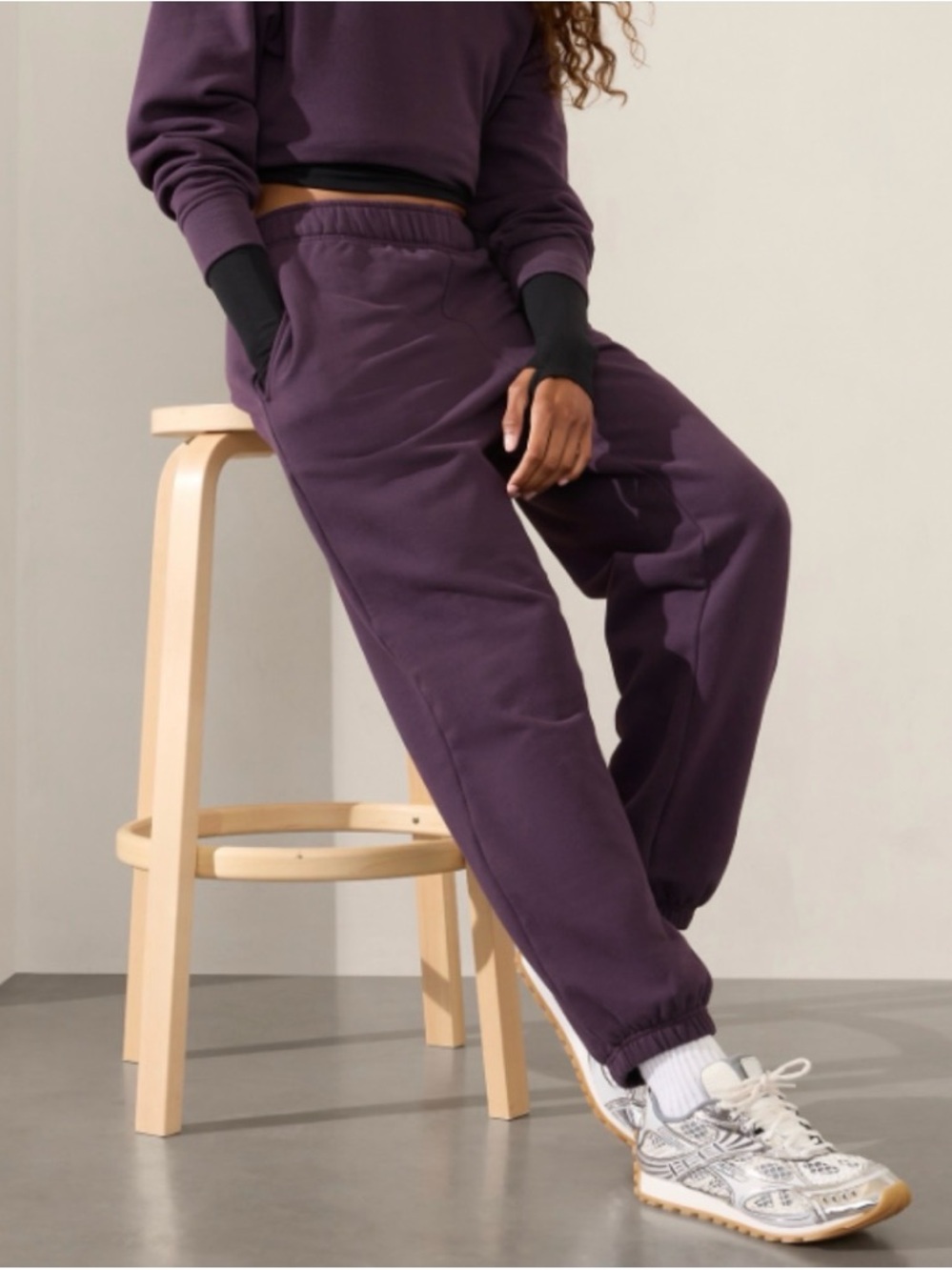 Athleta Forever Fleece High Rise Jogger in Iris